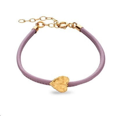 1TA0530-103 [THALLO] Emotions Cyclamen 手鍊迷你皮革款，24K 鍍金純銀紫丁香 #s206b (EU)