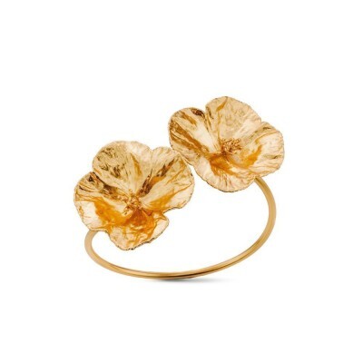 1TA0530-329 [THALLO] Euphoria Poppy 手鍊，配有柔韌的金屬絲，24K 鍍金純銀 #s526b (EU)