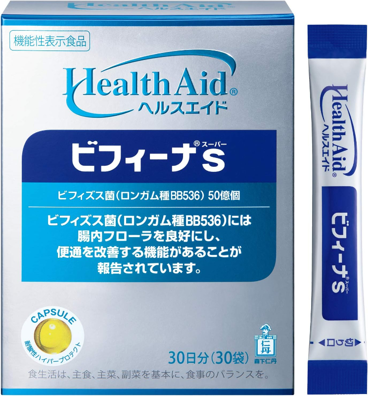 日本 Morishita Jintan 森下仁丹 Health Aid Bifina S 銀色晶球益生菌 30日份 日常腸道保養