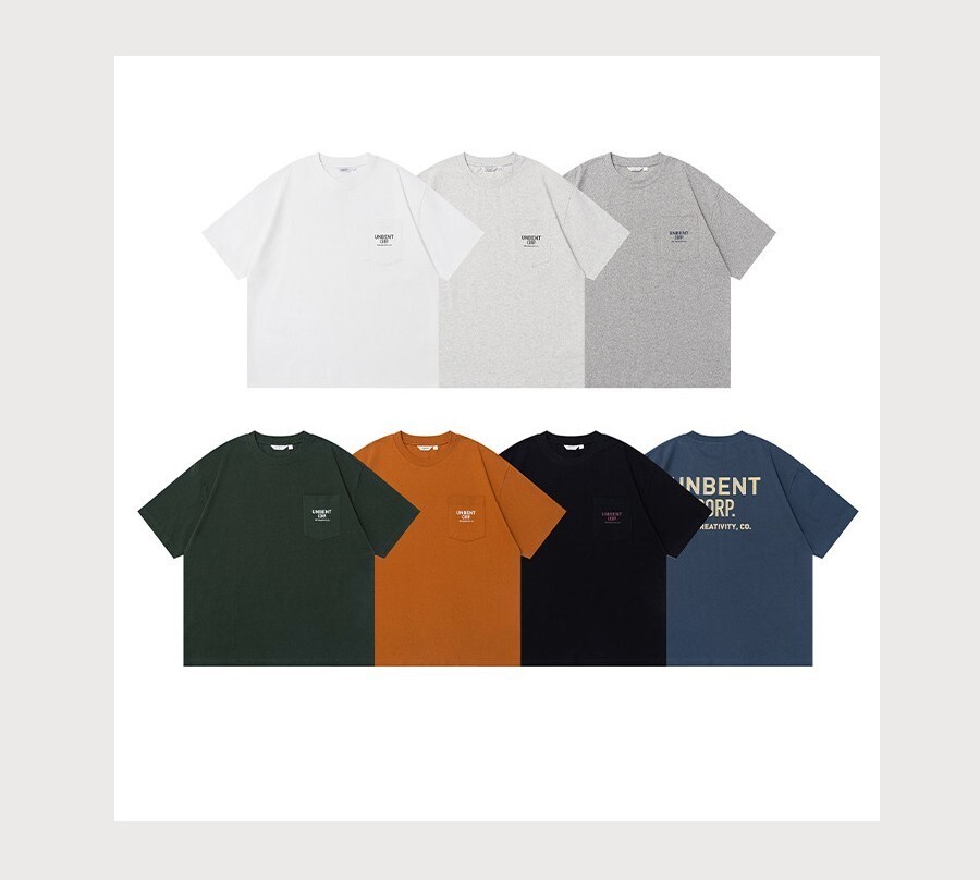 UNBENT 夏日做舊撞色印花口袋短Tee   UNB2605