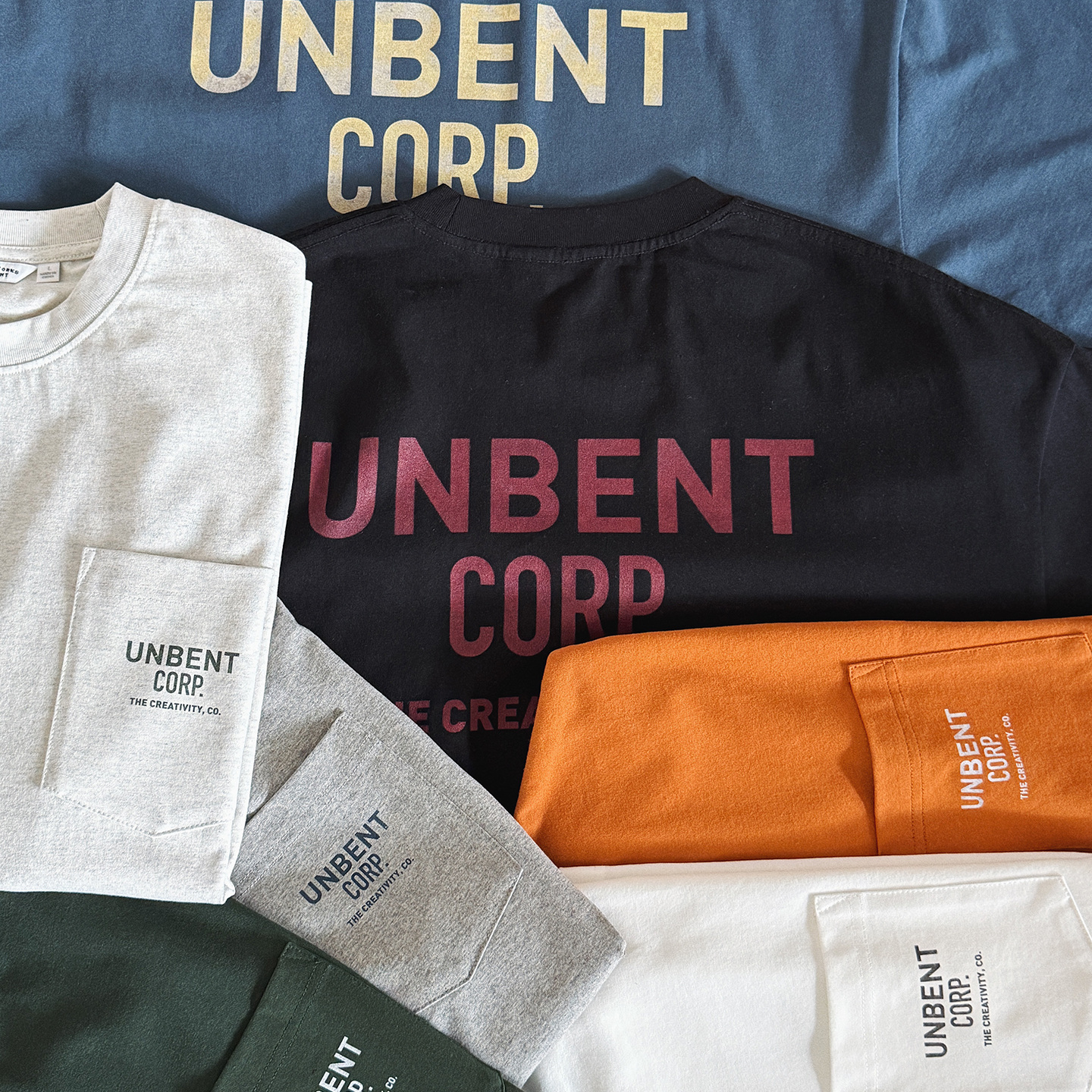 UNBENT 夏日做舊撞色印花口袋短Tee   UNB2605