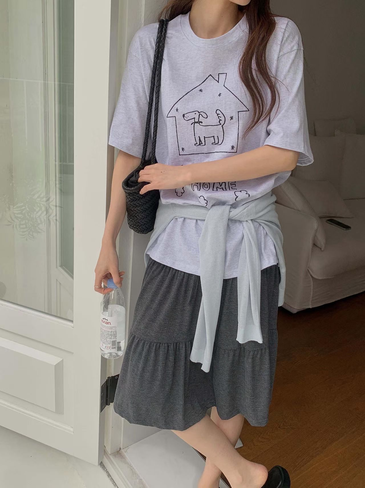 Stay Home Dog Tee(灰色)