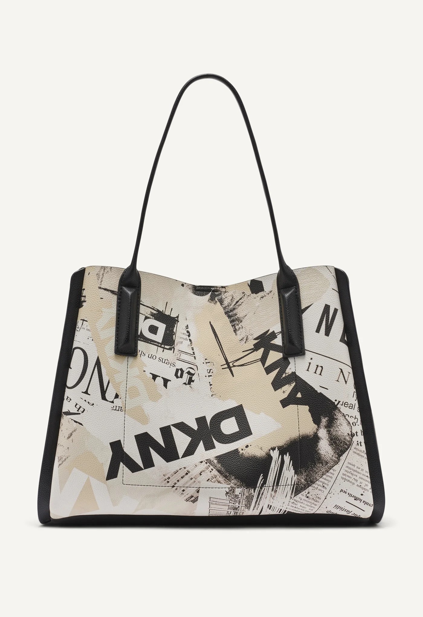 [S] DKNY WHT/BLK R61A1197 JOSIE NEWSPAPER SATCHEL, 700948711999 (SD1883)