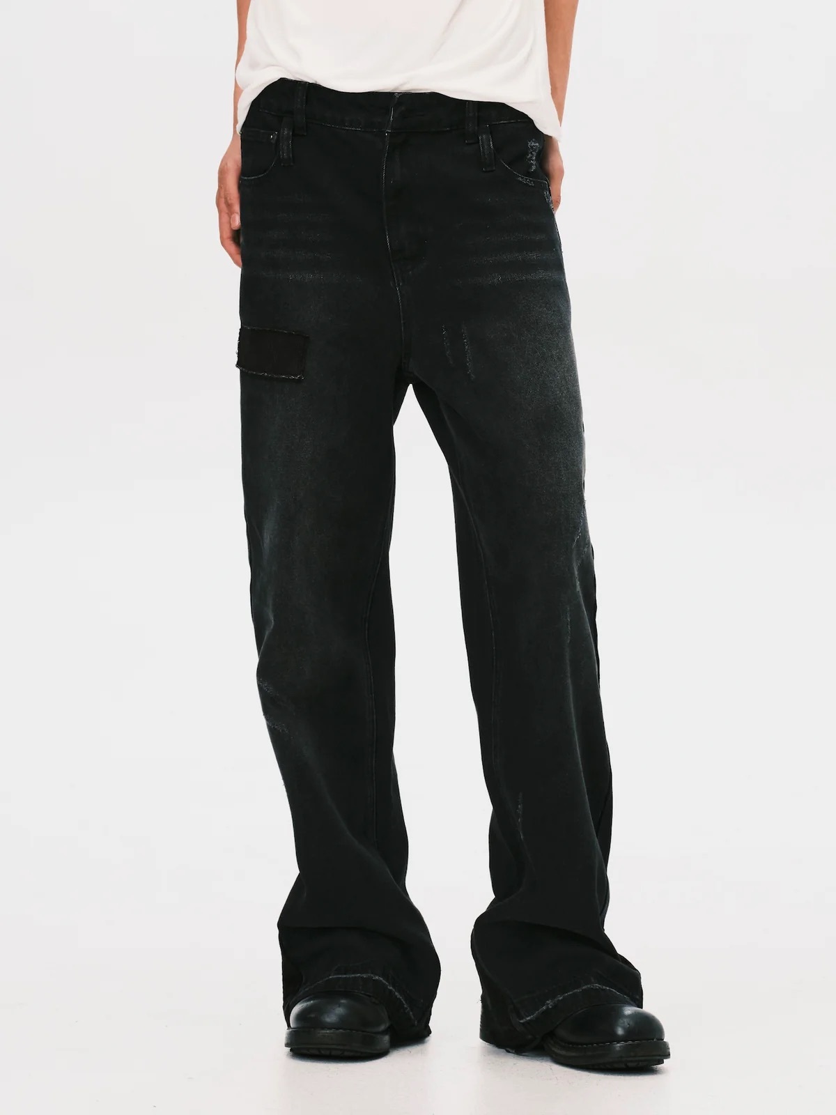 ANWM PATCHWORK DENIM  JEANS  Black