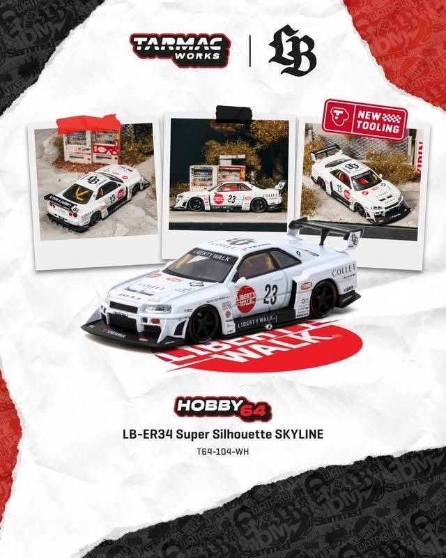 預訂Pre Order- Tarmac Works LB-ER34 Super Silhouette SKYLINE White