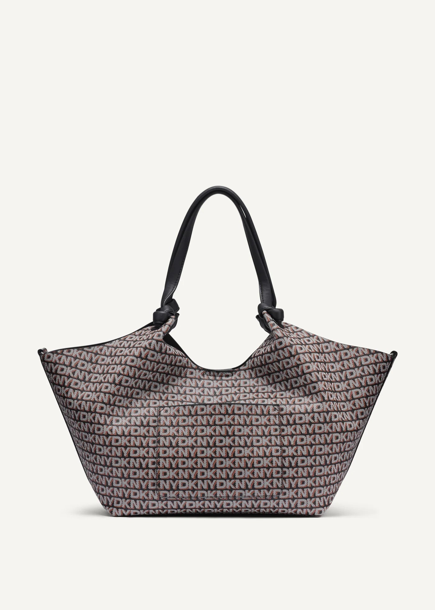 [S] DKNY BLACK/SADDLE R61A5E49-B9Q PAULA NEW YORK LOGO MEDIUM TOTE, 700948671293 (SD1875)