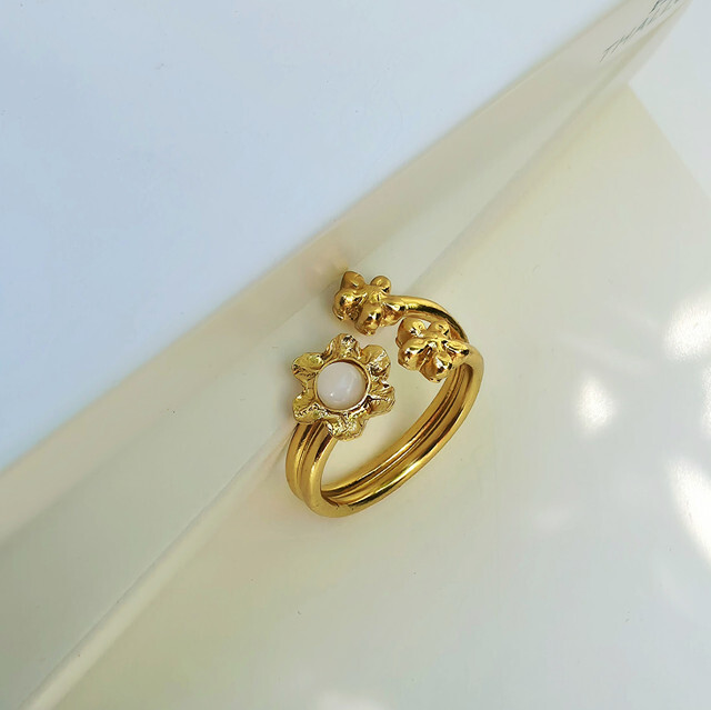 1TA0530-371 [THALLO] 戒指材質：925銀，鍍24K金 #1052381s22 (EU)
