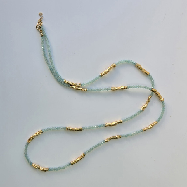 1TA0530-375 [THALLO] 項鍊樹形，925銀鍍24K金，綠色 #1432084s22 (EU)