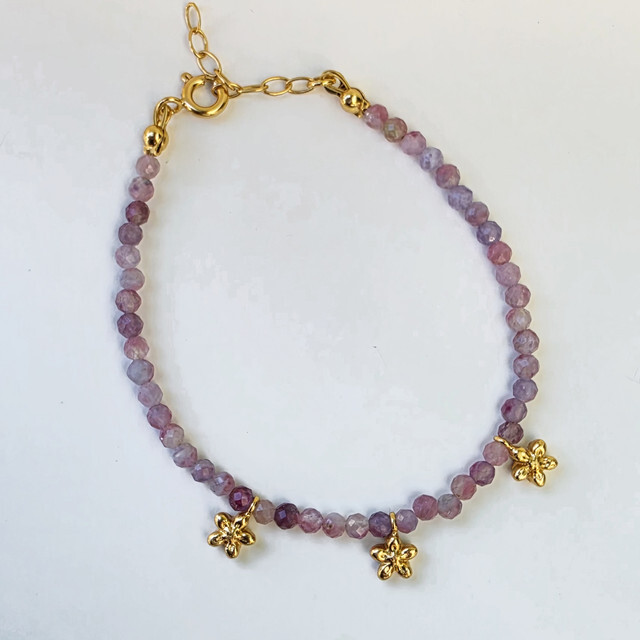 1TA0530-380 [THALLO] Hoya 925銀鍍24K金紫色手鍊 #1511281s22 (EU)