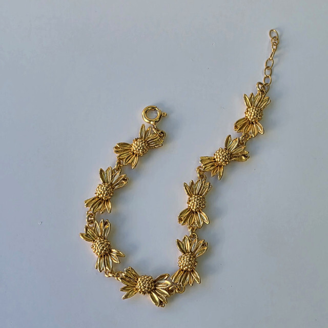 1TA0530-382 [THALLO] 雛菊手鍊，925銀鍍24K金 #1511897s22 (EU)