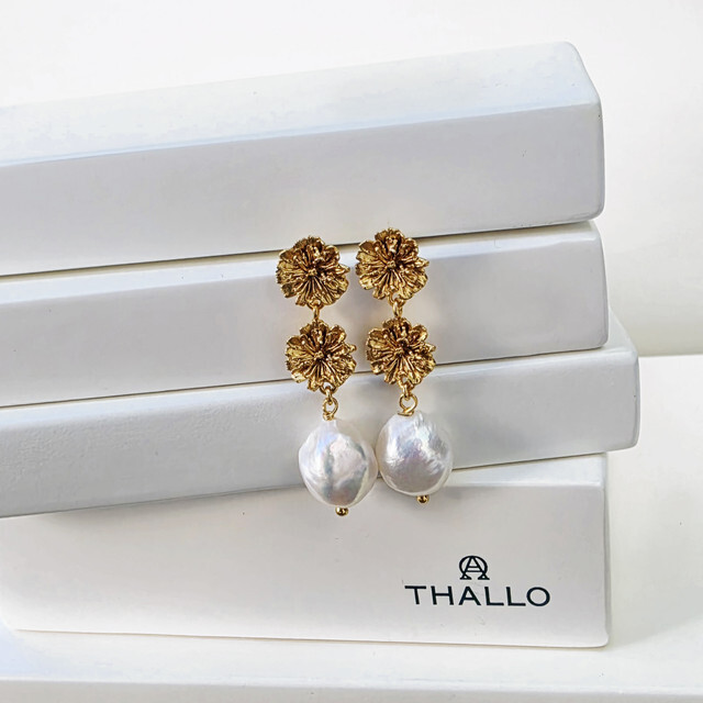 1TA0530-409 [THALLO] 耳環，925銀鍍24K金 #1753081s22 (EU)