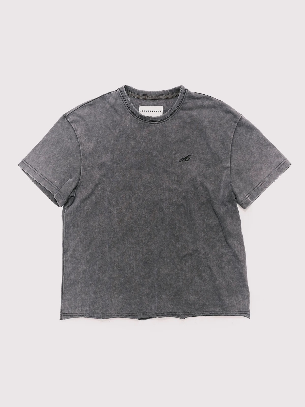 Anwm washed cropped tee grey