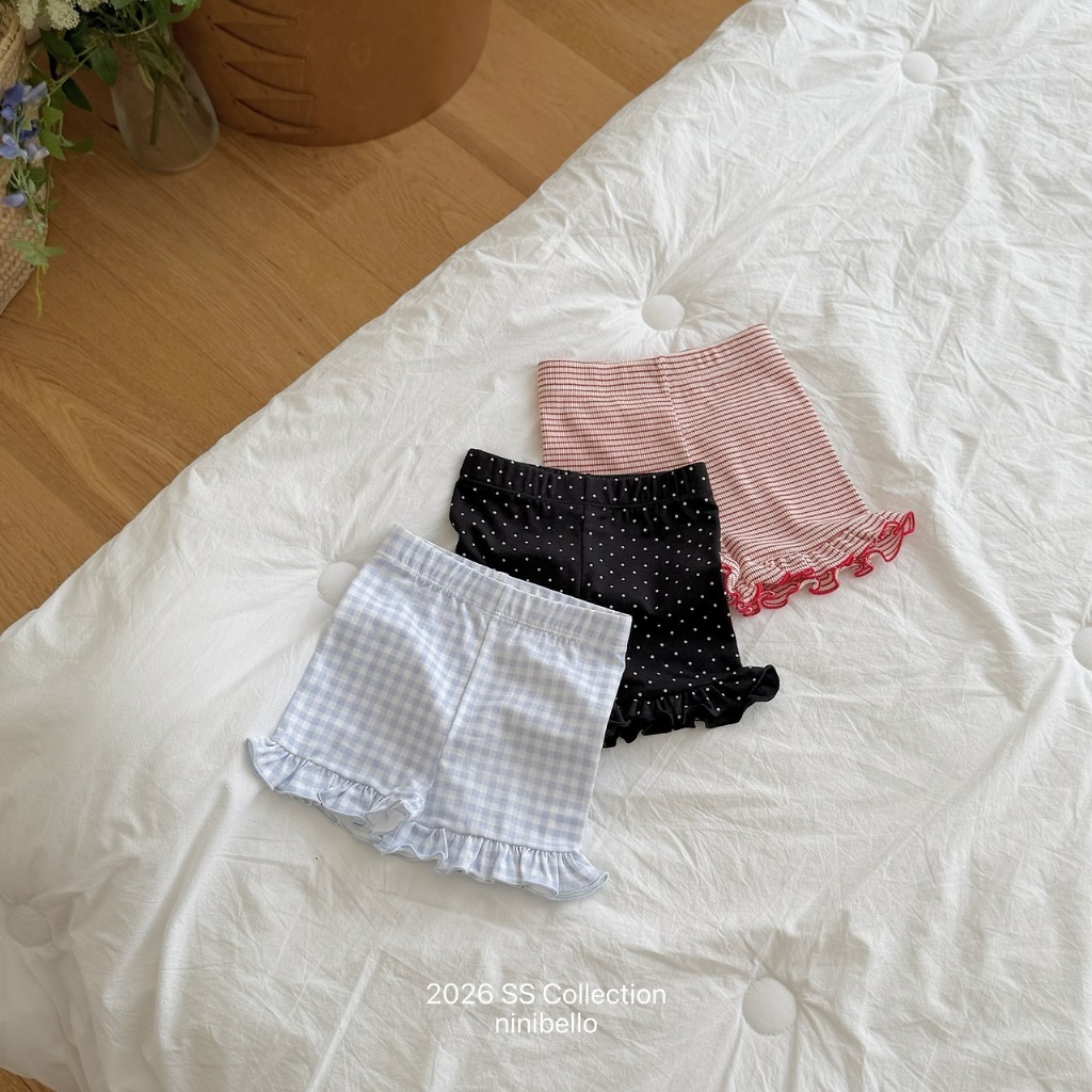 正韓夏NINIBELLO 三色包色花邊內搭褲