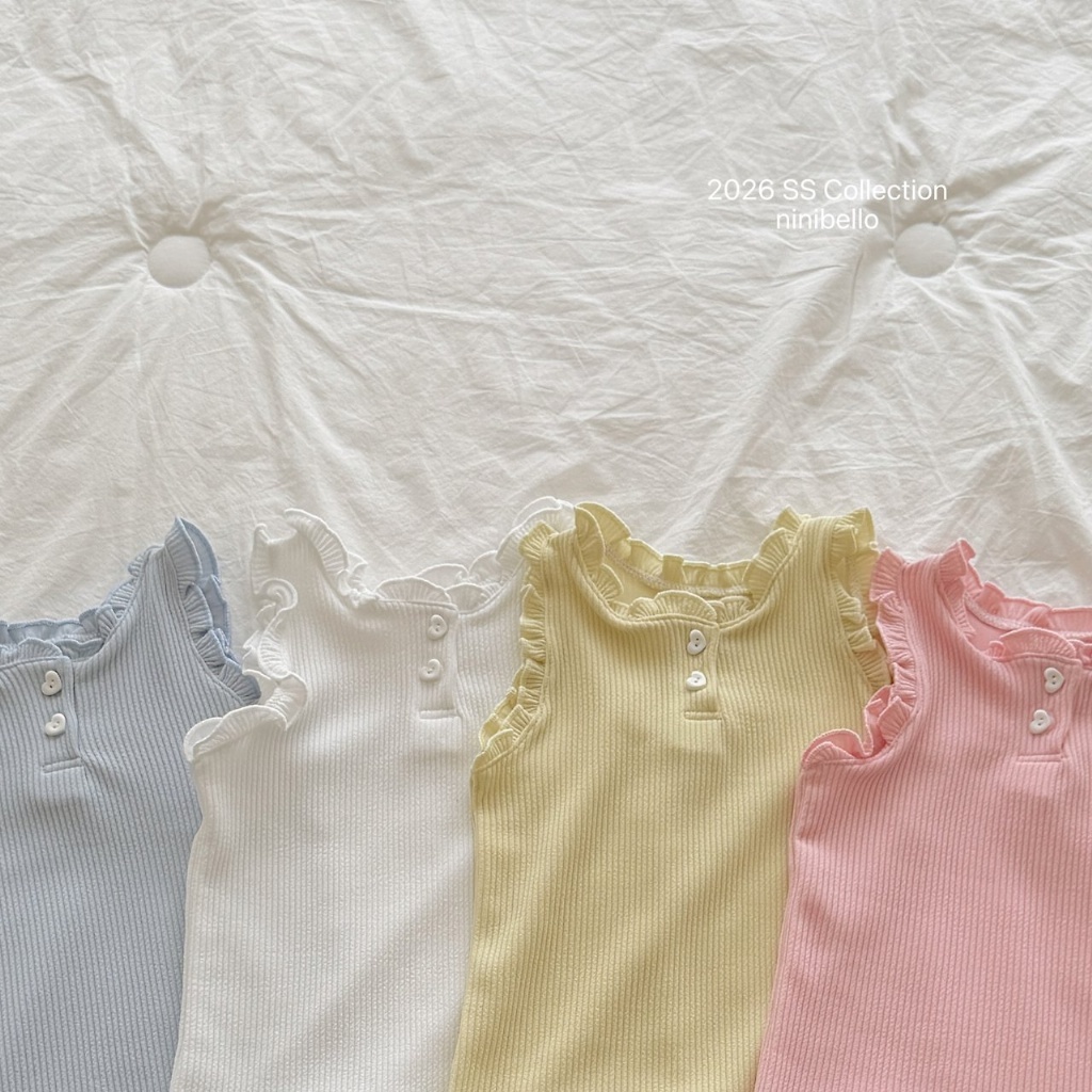 正韓夏NINIBELLO 四色粉嫩色木耳背心