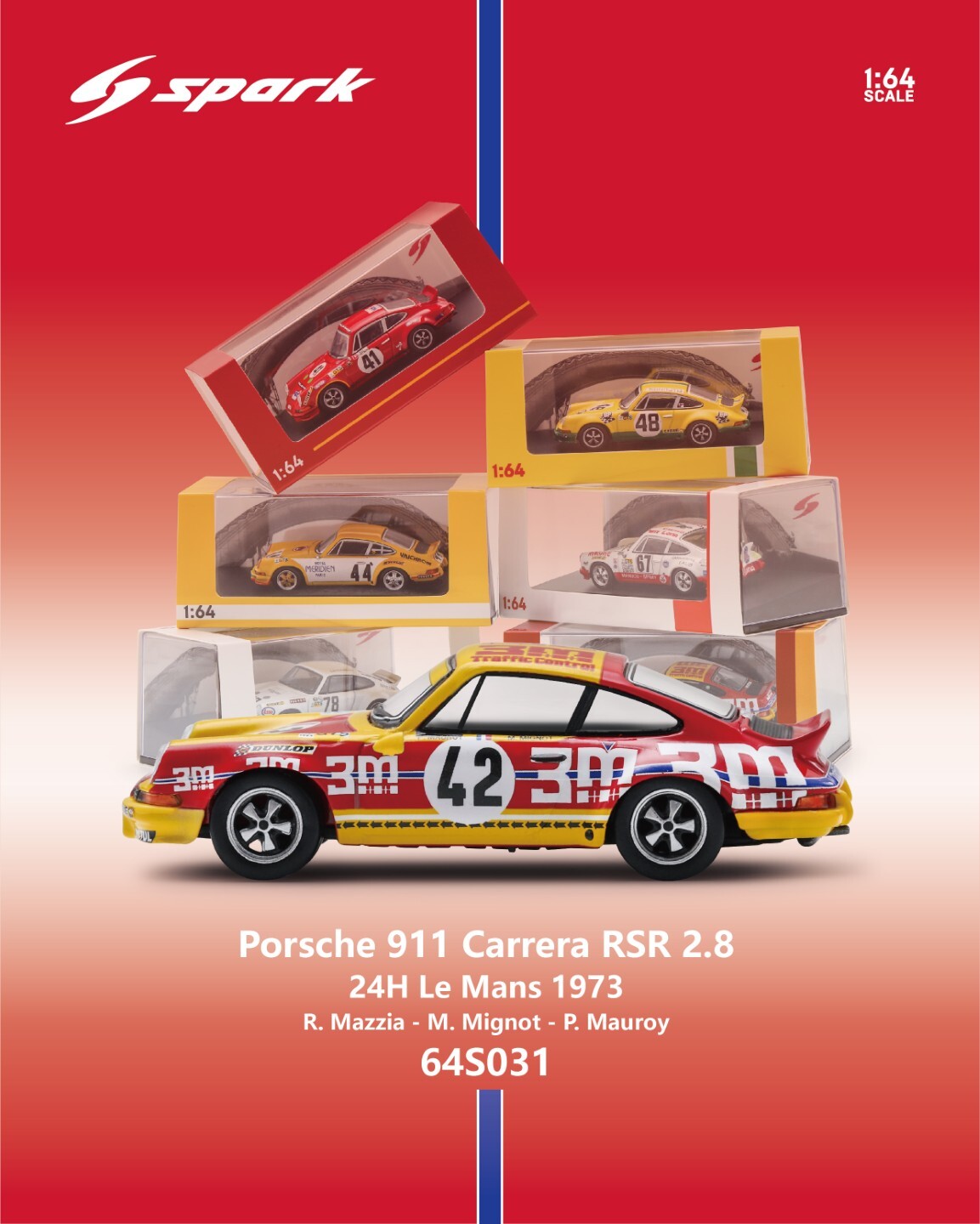 [預訂] Sparky Porsche 911 Carrera RSR 2.8 No.42 勒芒24小時 1973 R. Mazzia／M. Mignot／P. Mauroy