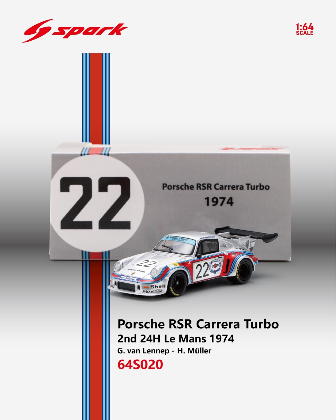 [預訂] Sparky Porsche RSR Carrera Turbo No.22 第2名 勒芒24小時 1974 G. van Lennep／H. Müller
