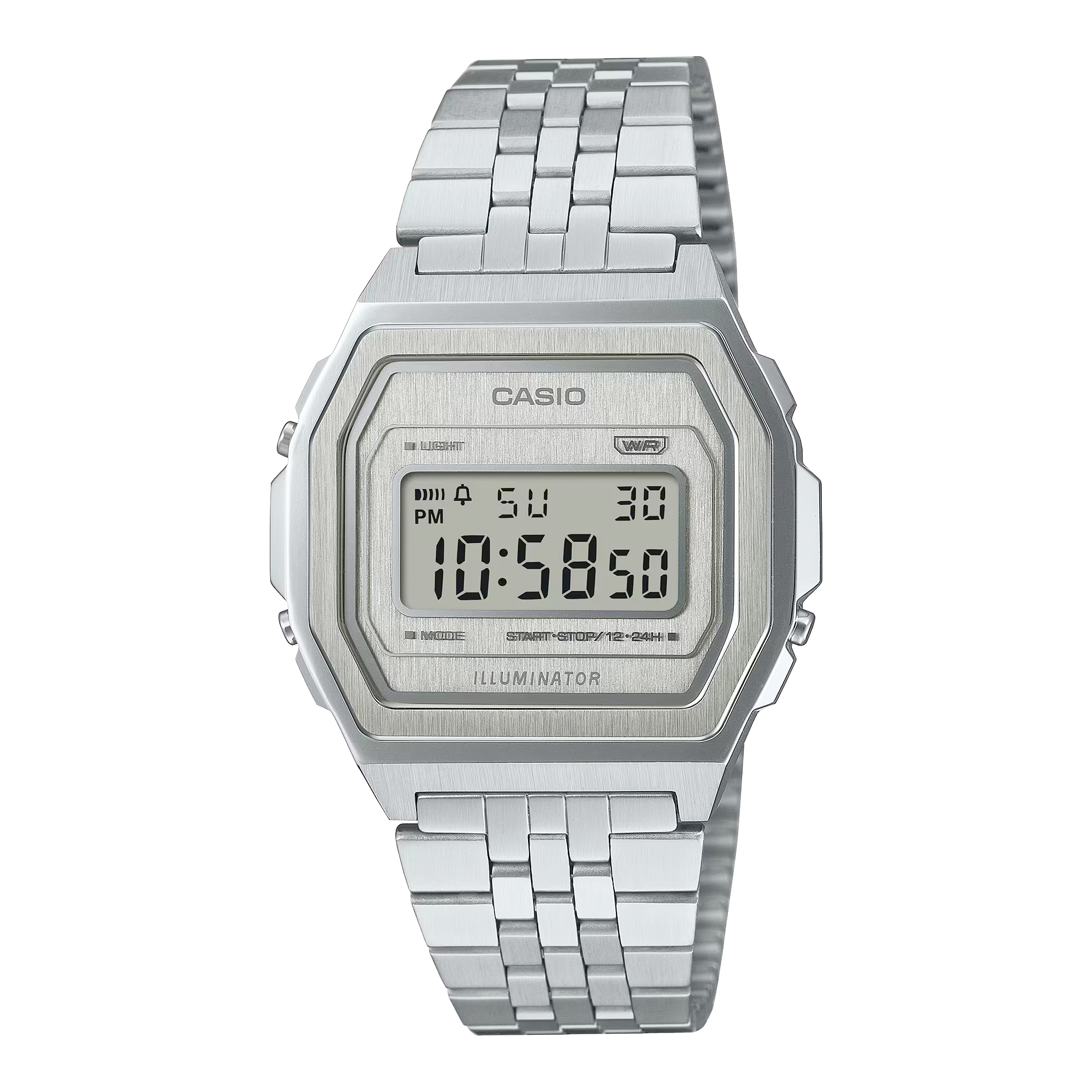Casio 不鏽鋼 超薄 復古跳字錶 A1000A-7E