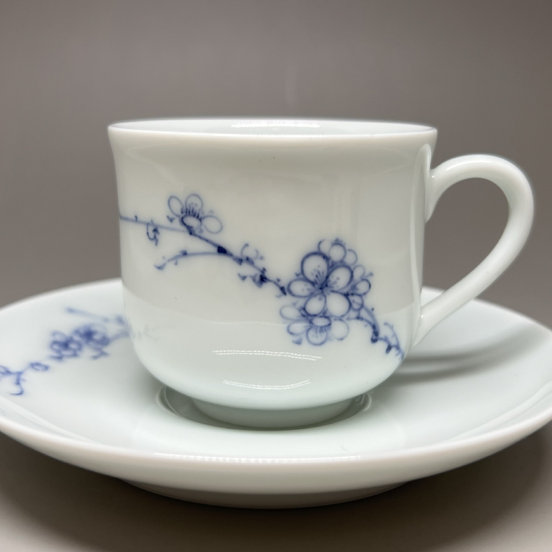 茶香自在】曉芳窯蔡曉芳大師青花手繪梅花咖啡杯紅茶杯禮盒組