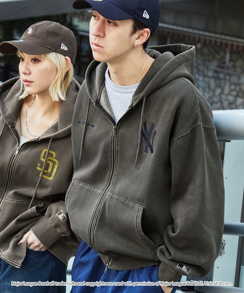 日本🇯🇵連線 MONO-MART x MLB 刺繡雙拉鍊連帽外套 作舊 水洗 外套 連帽外套 雙拉鏈外套 寬鬆 3款(任買兩件711免運)/預購