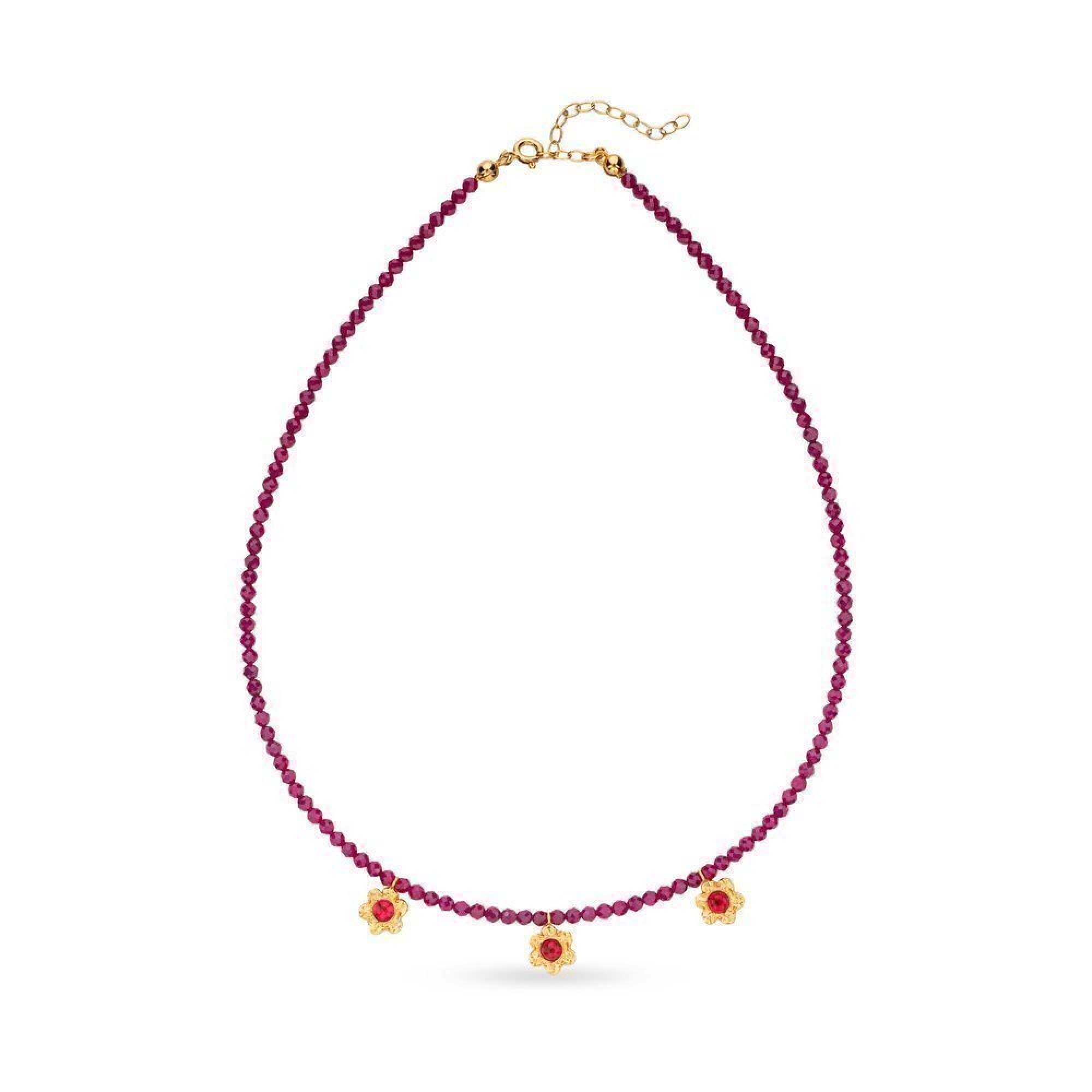 1TA0530-257 [THALLO] Nefeli 疊層項鍊，24K 鍍金純銀紅碧璽 #s842b (EU)