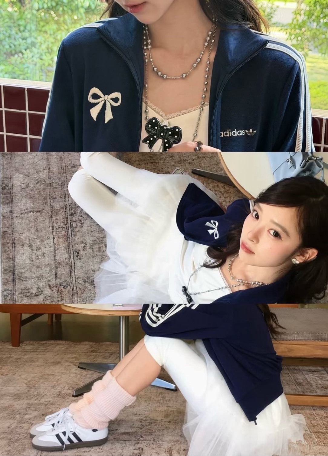 〈甜酷天花板🎀〉ADIDAS ORIGINALS 蝴蝶結 三線外套 四色