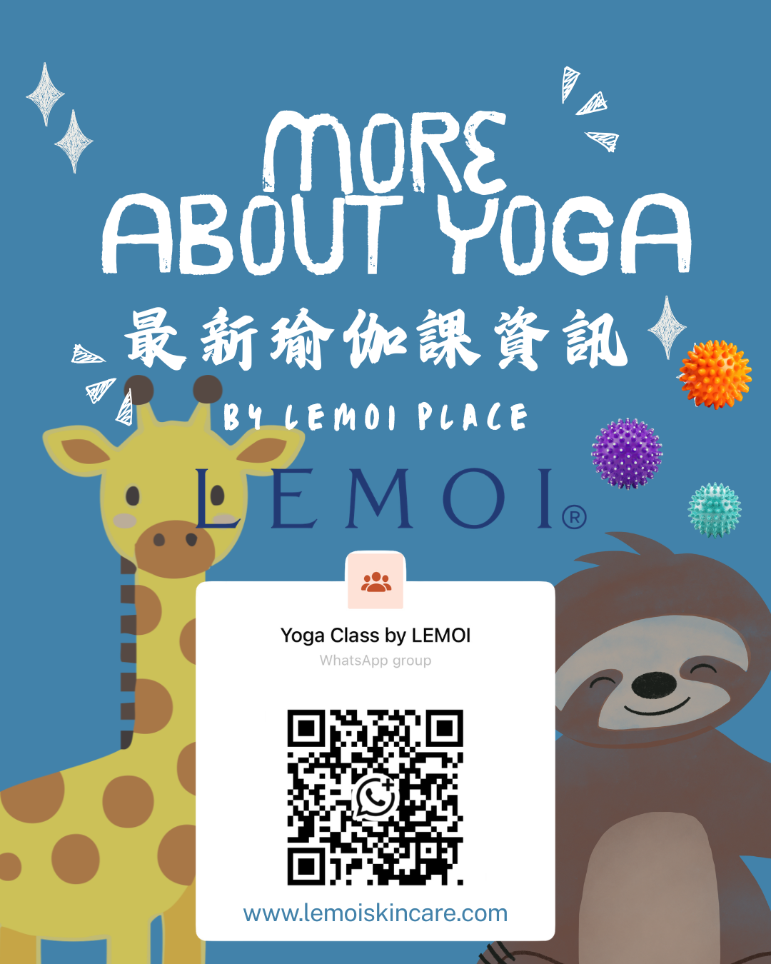scan QR code to join LEMOI yoga community
