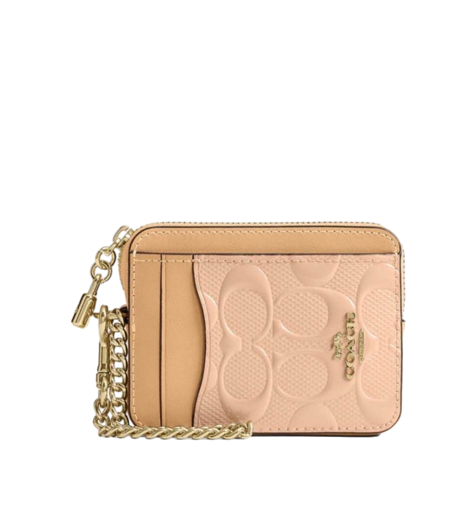【Coach Outlet】Zip Cc Sig Ptnt Lthr  粉