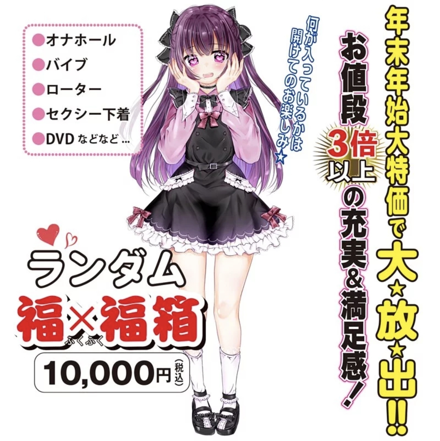 【日本進口】NPG 情趣玩具驚喜福袋/福箱｜內含隨機情趣內衣、男女用自慰器情趣用品