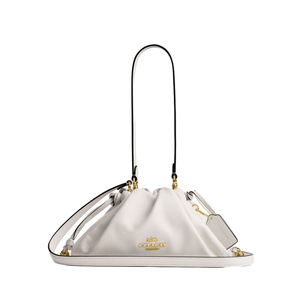 【Coach Outlet】Faye Shoulder Bag With Ruching  白