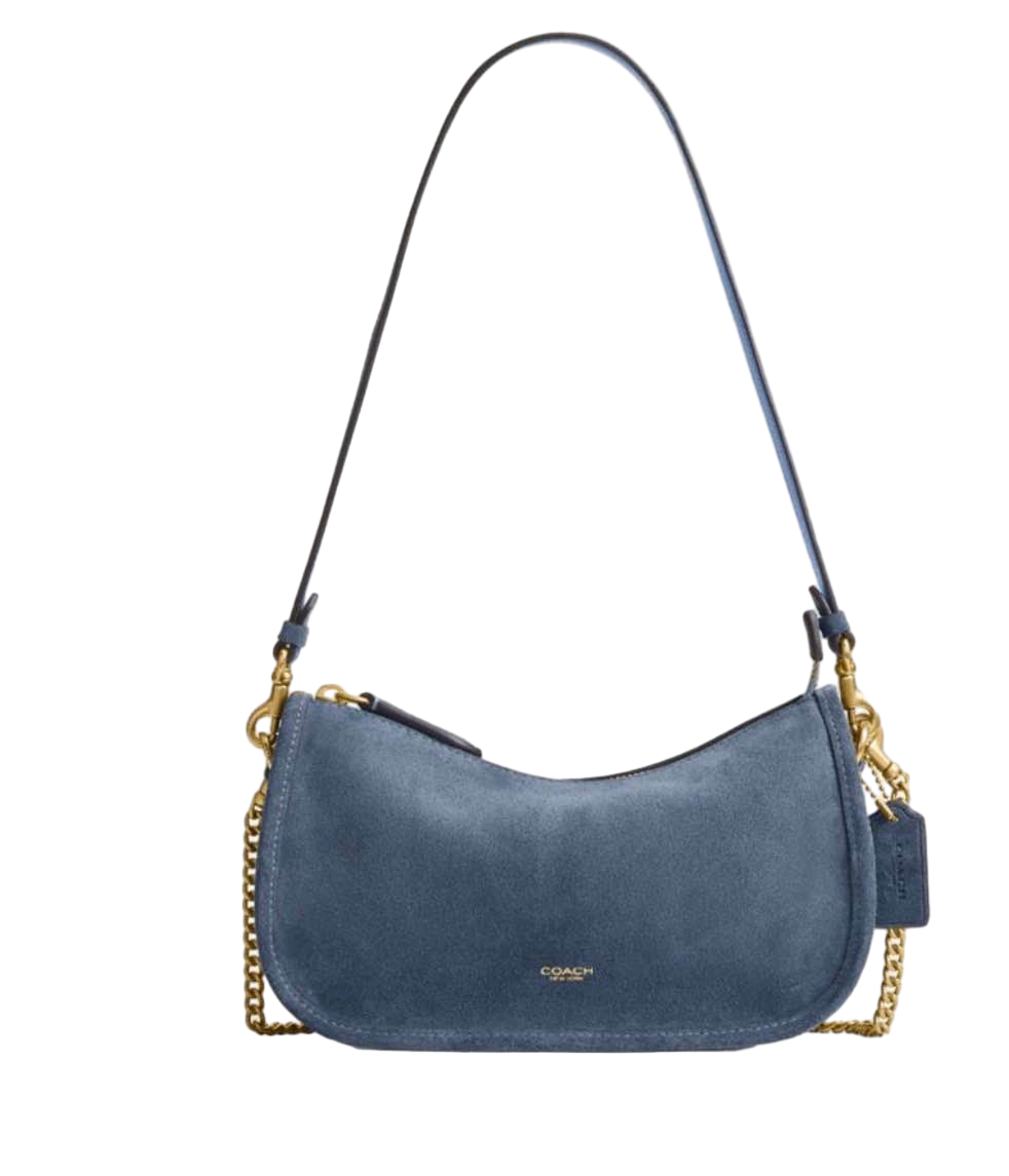 【Coach Outlet】Suede Waverly Bag  藍