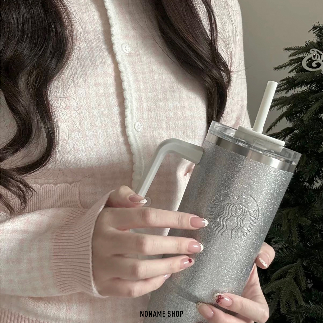 STARBUCKS 星巴克 大容量 吸管杯 高顏質 璀璨銀 銀河杯 雙飲口 900ml