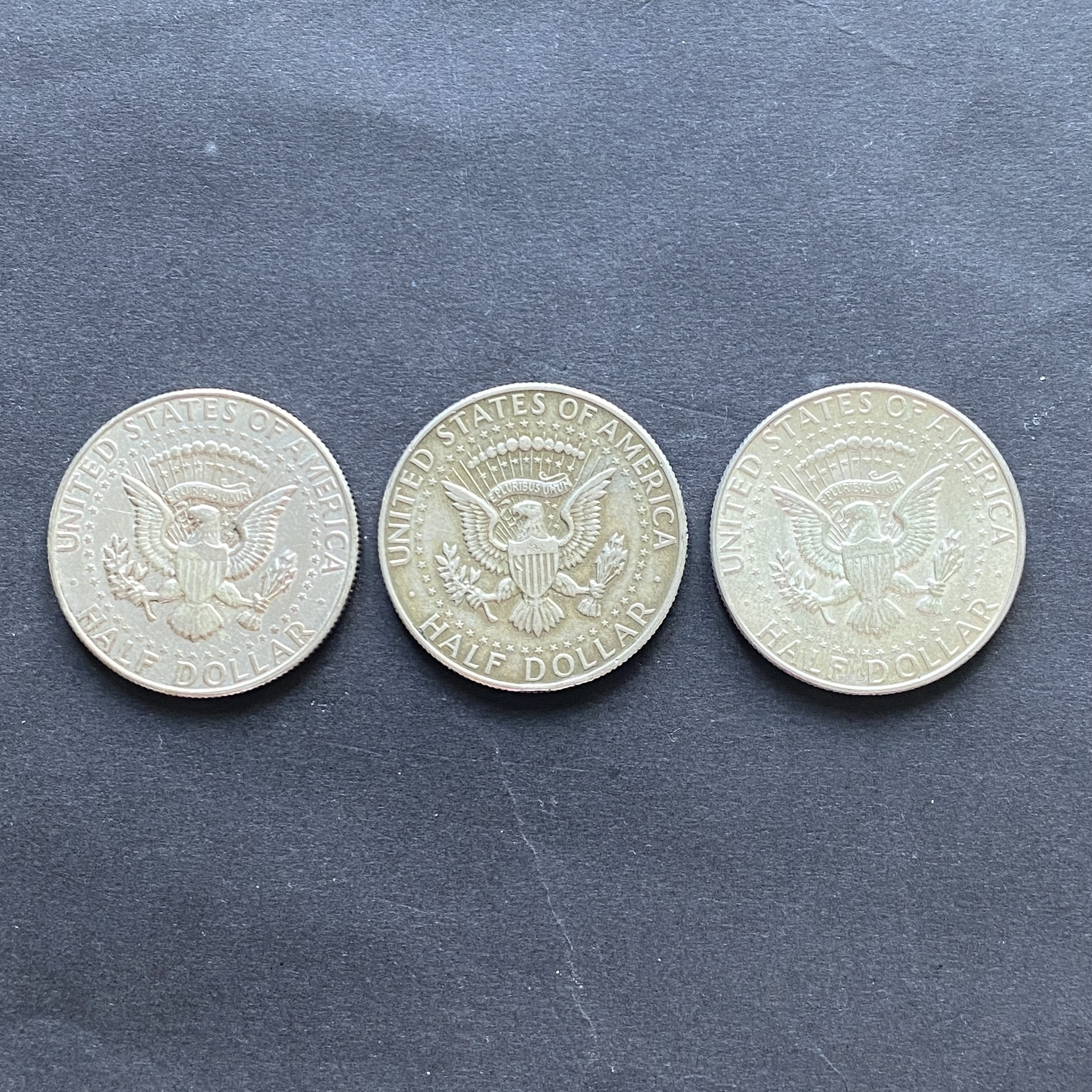 1965, 1967, 1968 美國半元 (40%銀幣) 共三枚