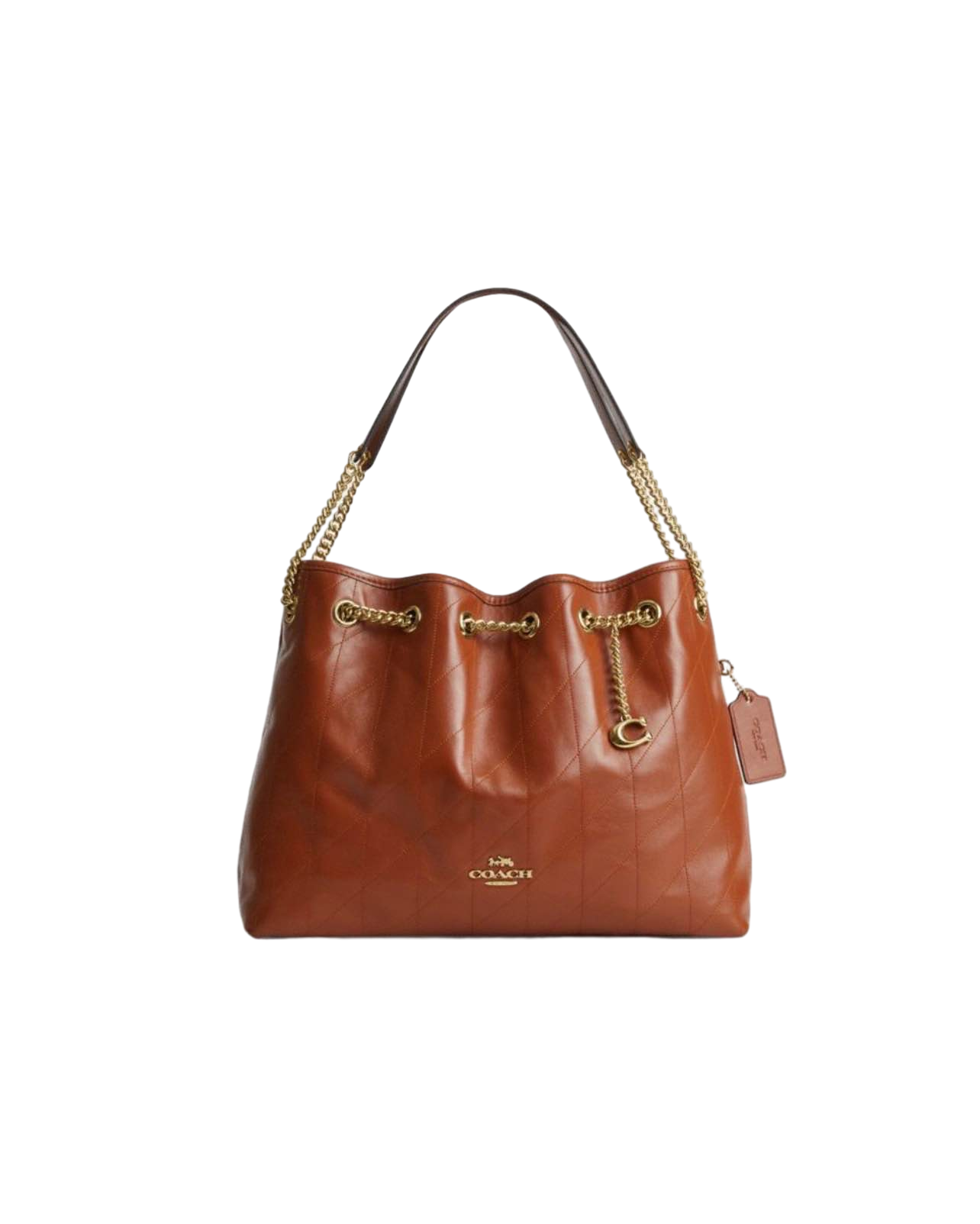【Coach Outlet】Qlt Lth Evln Shb Chm  咖