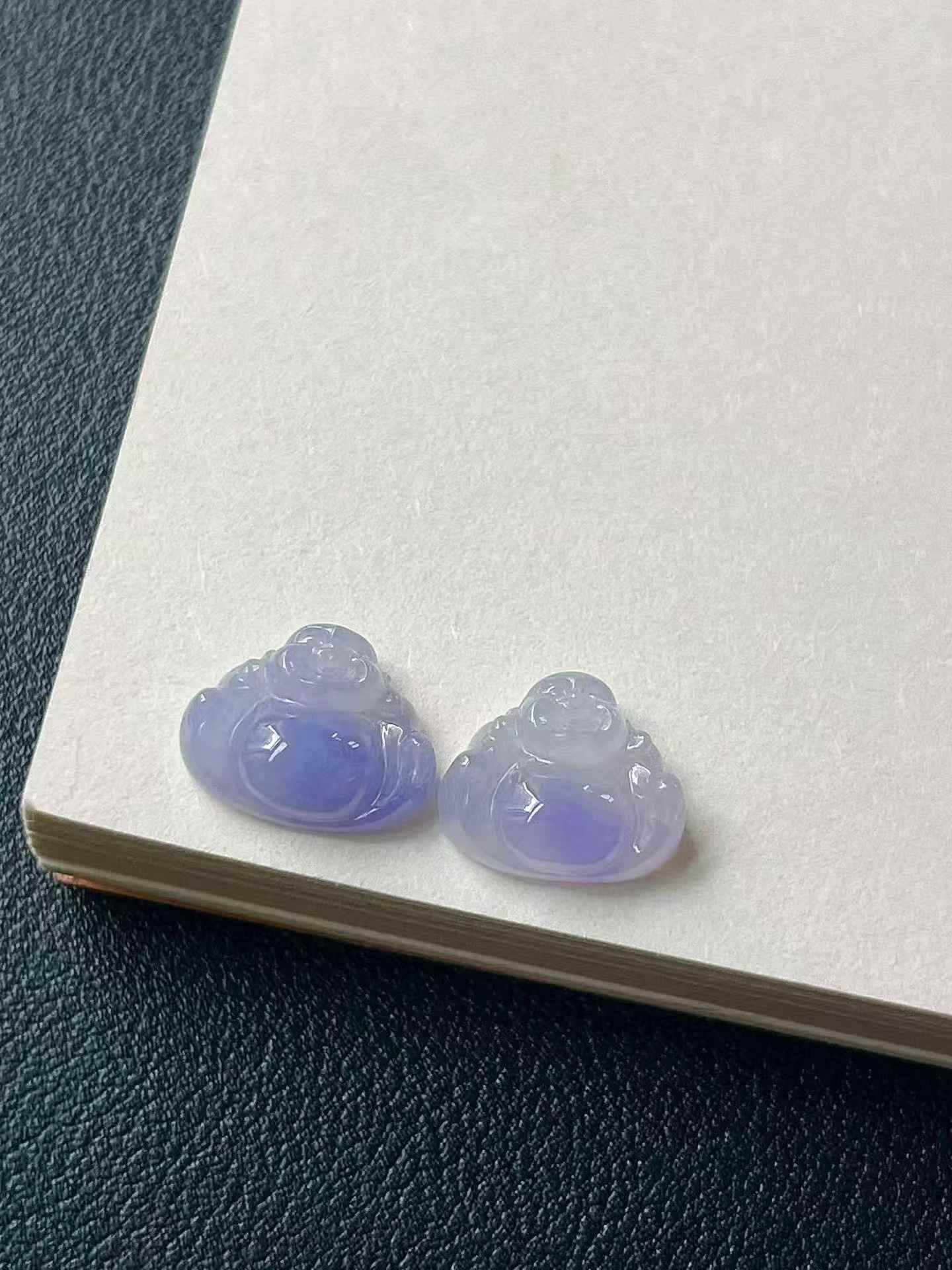 523352 翡翠紫羅蘭坐佛一對
