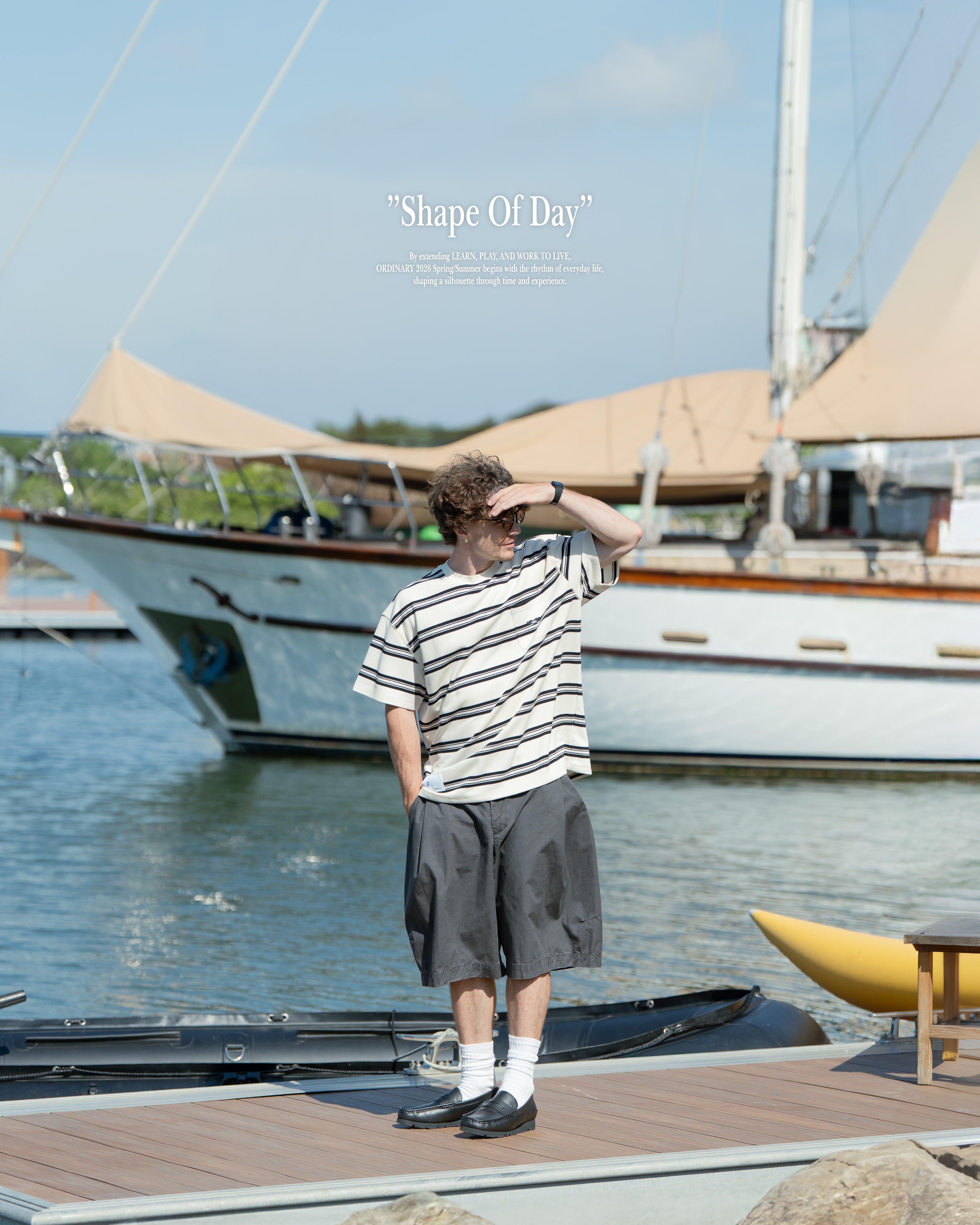 【車庫服飾】ORDINARY STRIPED WHALE TAIL TEE
