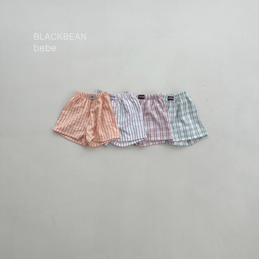 正韓夏BLACKBEAN 嫩嬰/小童四色耐看條紋/格紋短褲