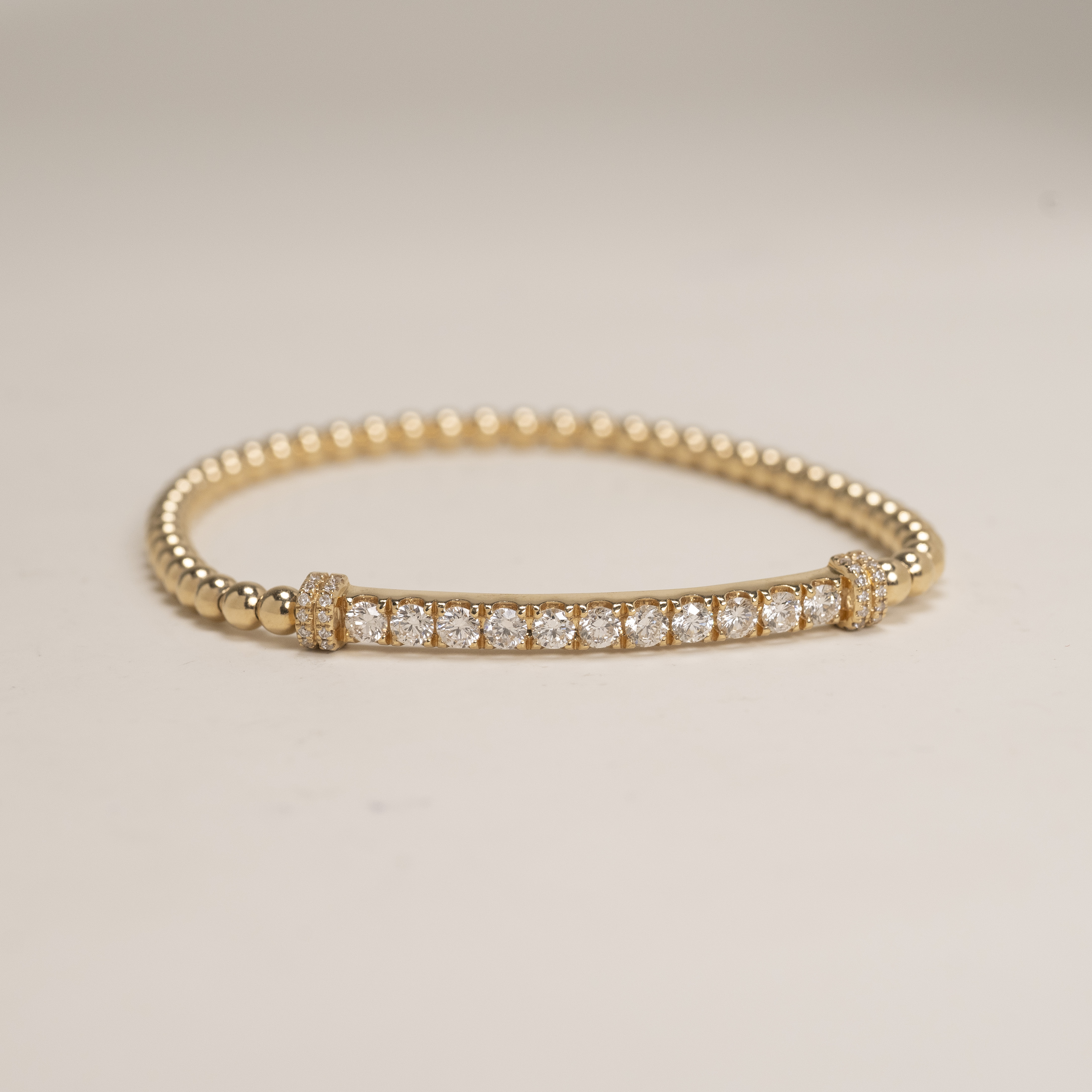 18K 3mm Beads 鑽石彈性手鐲