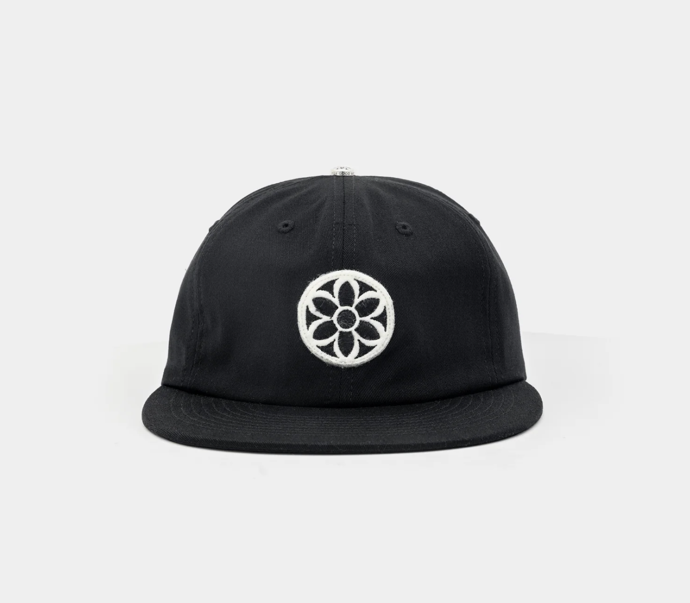 Classic Cotton Ball Cap - Rosette - Black