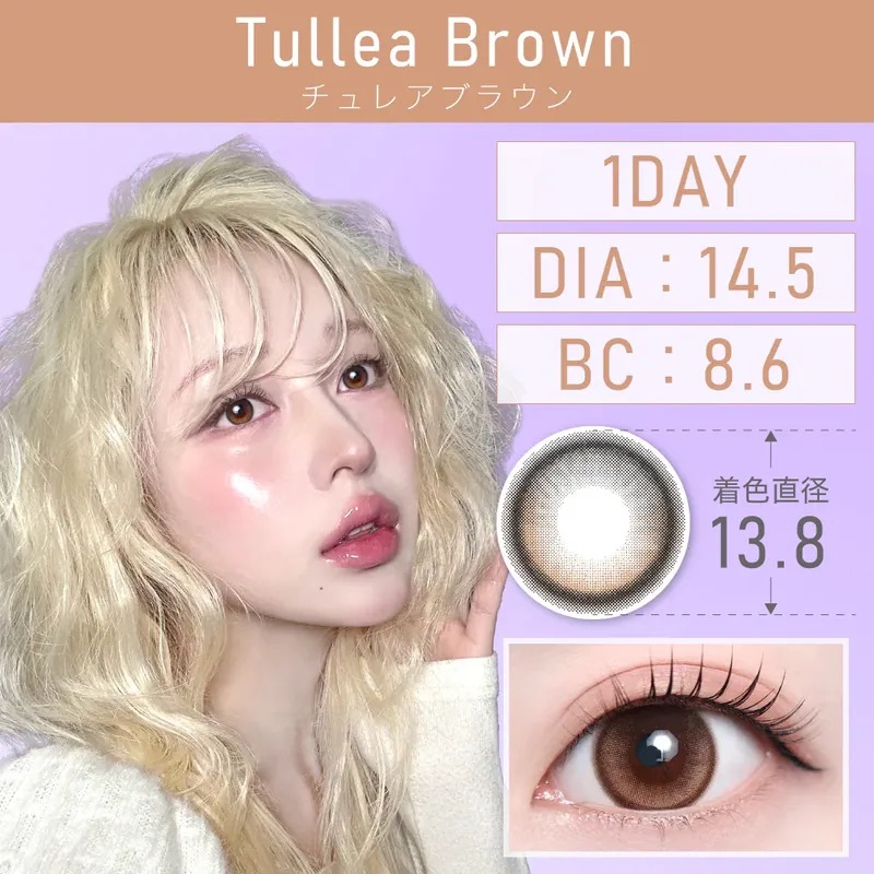 [固定高光] TeAmo Natural Half 1 Day Tullea Brown｜日拋彩妝隱形眼鏡｜每盒10片
