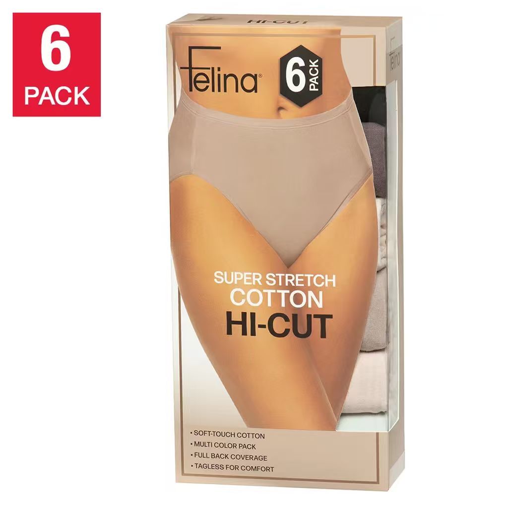 【預購】Felina H053036 女裝高衩內褲（超值 6 條裝）