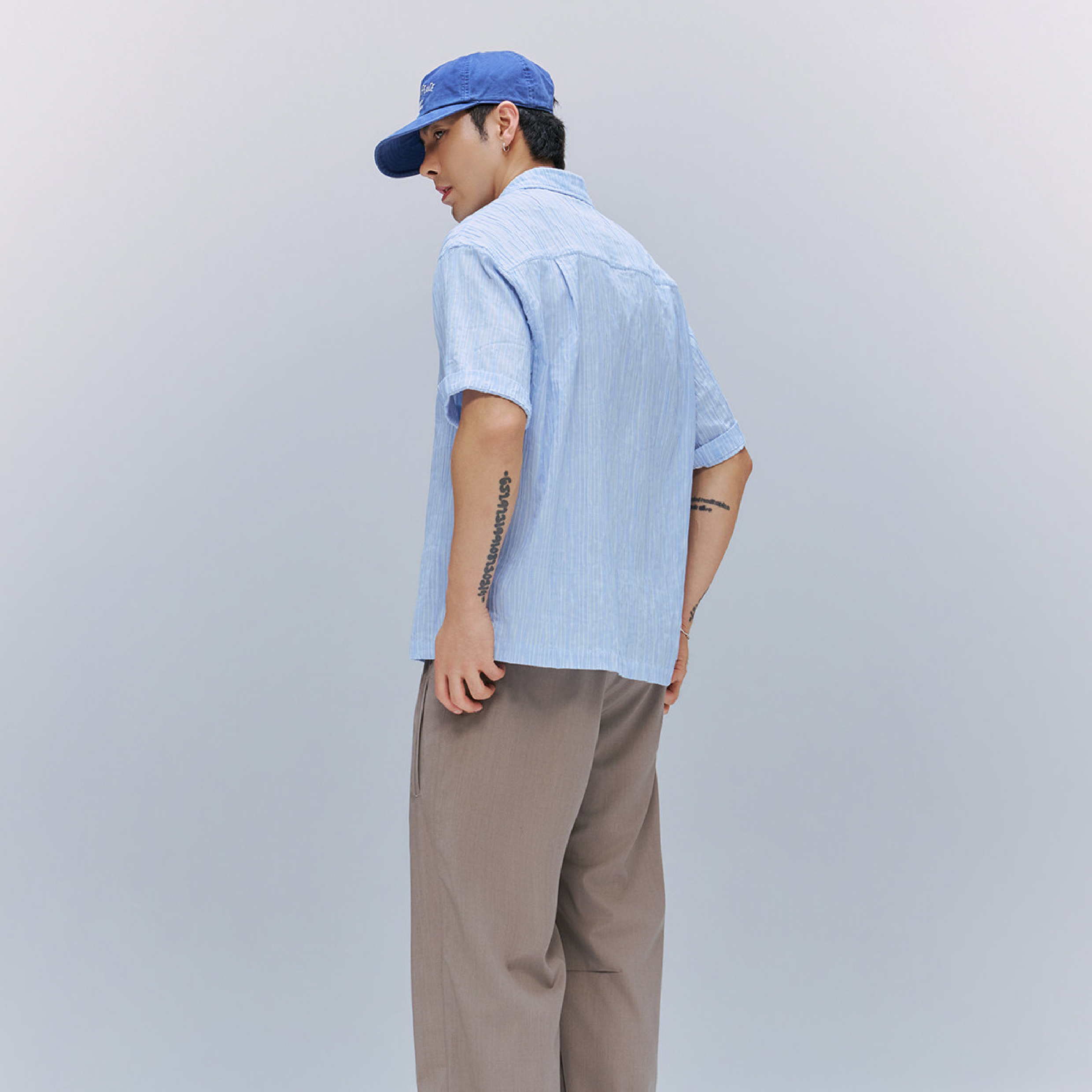 TANOXI Texture Stripe Shirts 皺感肌理 條紋襯衫 [TNX-S105]