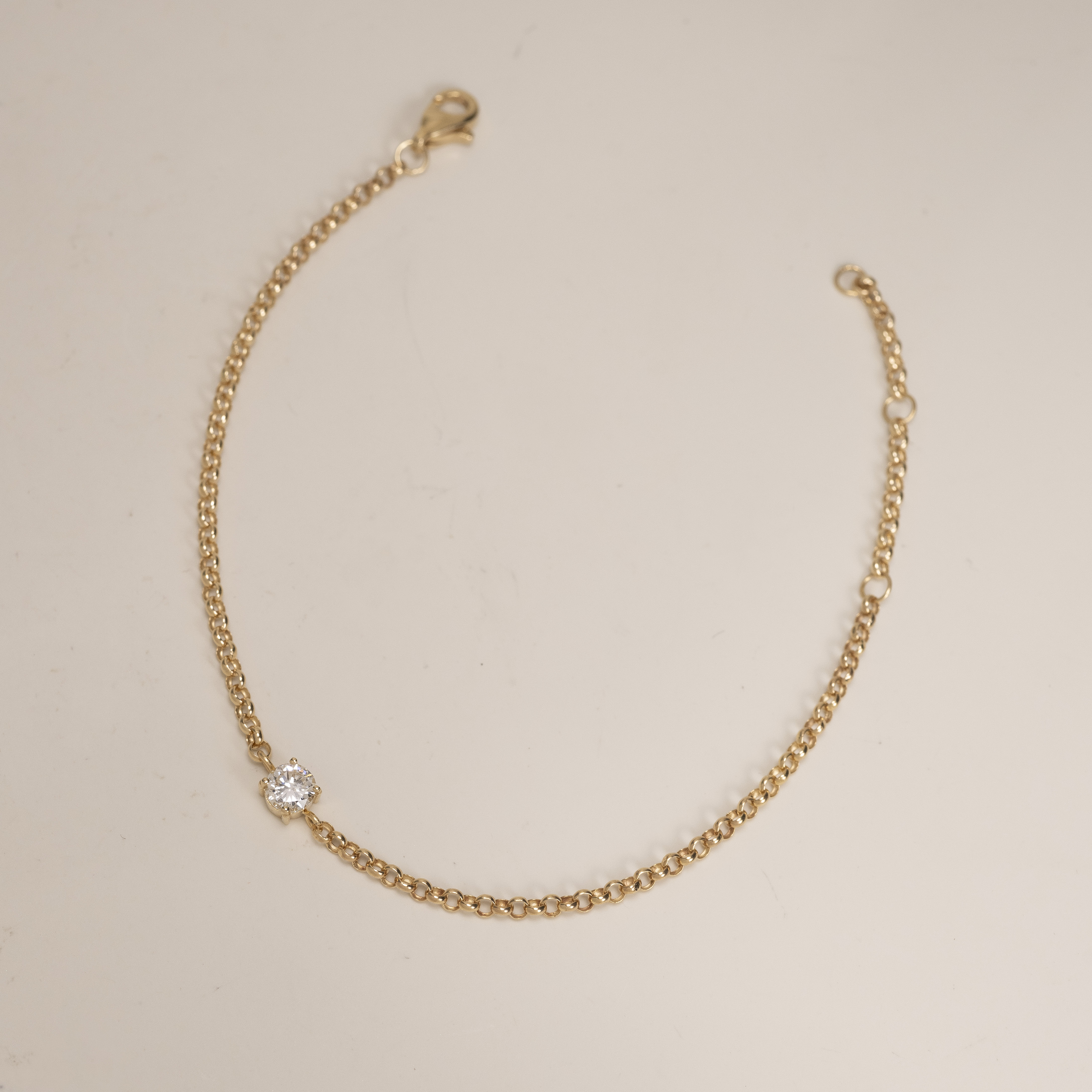18K 0.30ct Diamond Rolo Bracelet