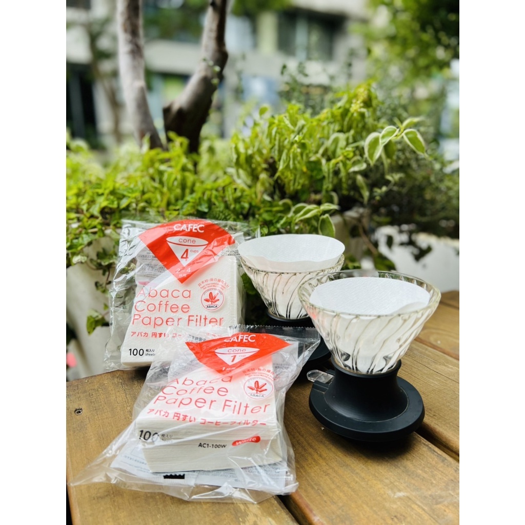 日本三洋產業 CAFEC ABACA麻纖維錐形濾紙  漂白 錐形 咖啡濾紙 100入日本原裝 V60 SWITCH濾杯適用