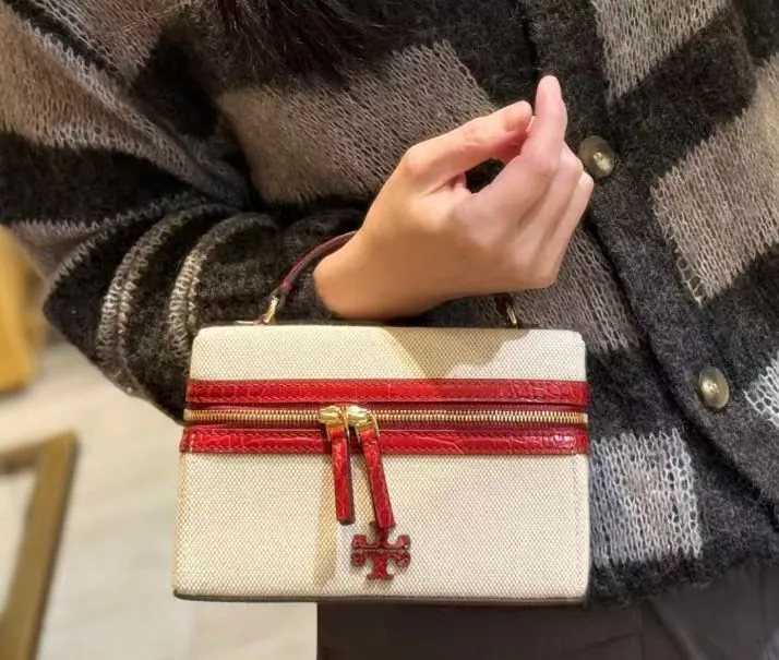 【預購】Tory Burch H053039 紅色帆布盒子包