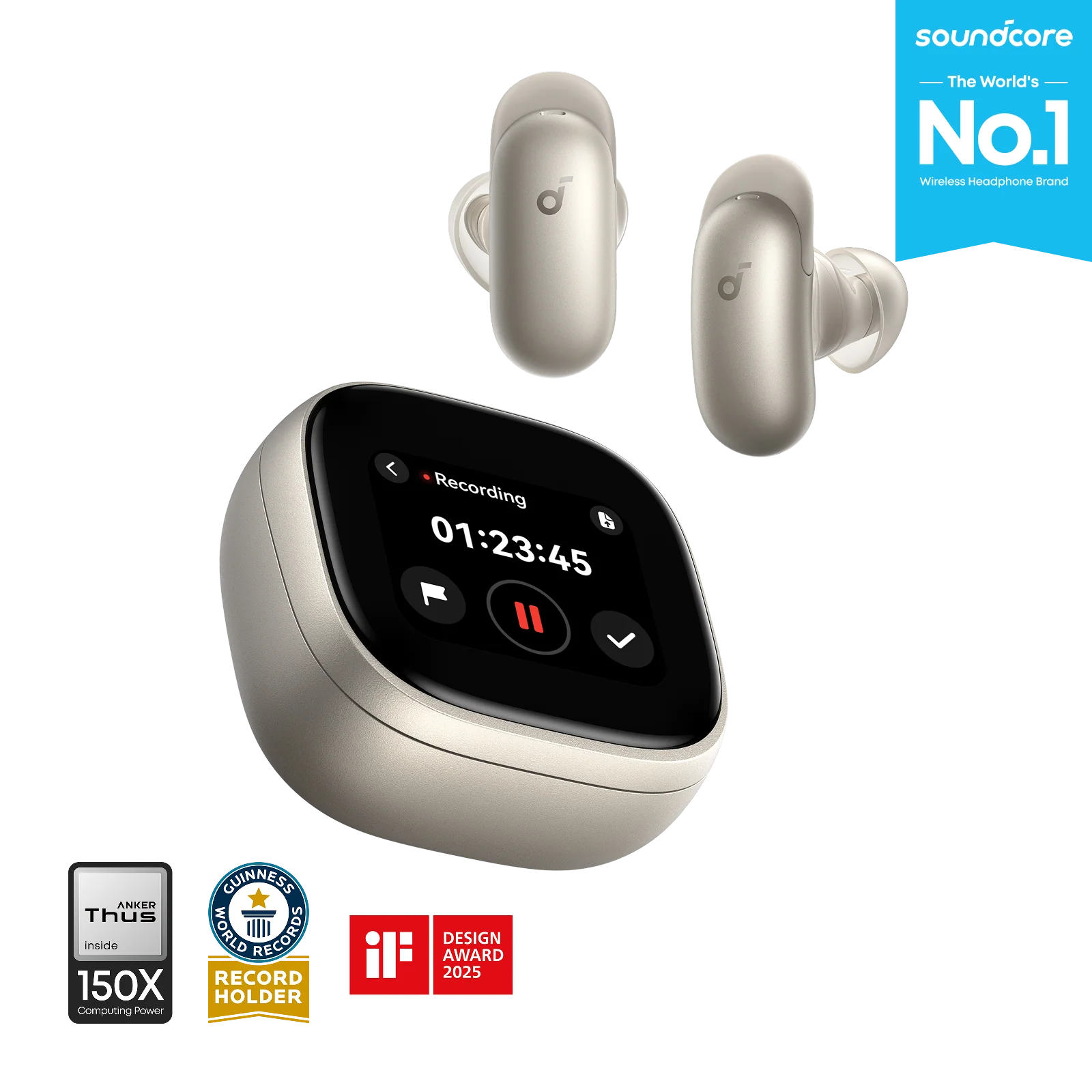 [新品預售] Anker Soundcore Liberty 5 Pro Max｜AI錄音耳機，配備智慧充電盒