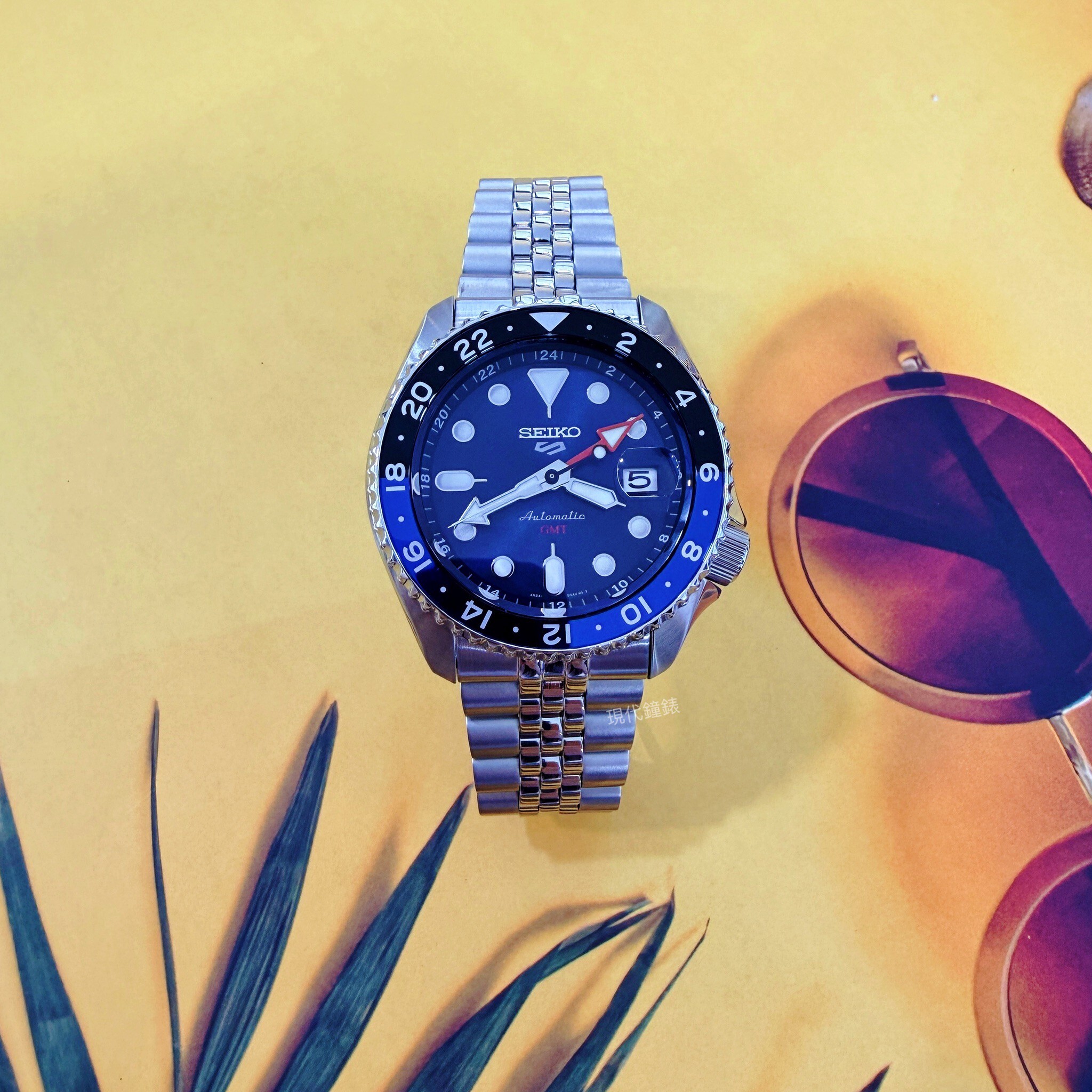 【SEIKO 精工】5 Sports系列 GMT兩地時間機械腕錶  4R34-00A0B 42.5mm 現代鐘錶
