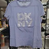 [S] DKNY FROST BL/SILVER CLEAR WOMEN'S STACK SEQUIN LOGO T-SHIRT, DJ6T1798-FPZ (SD1946)