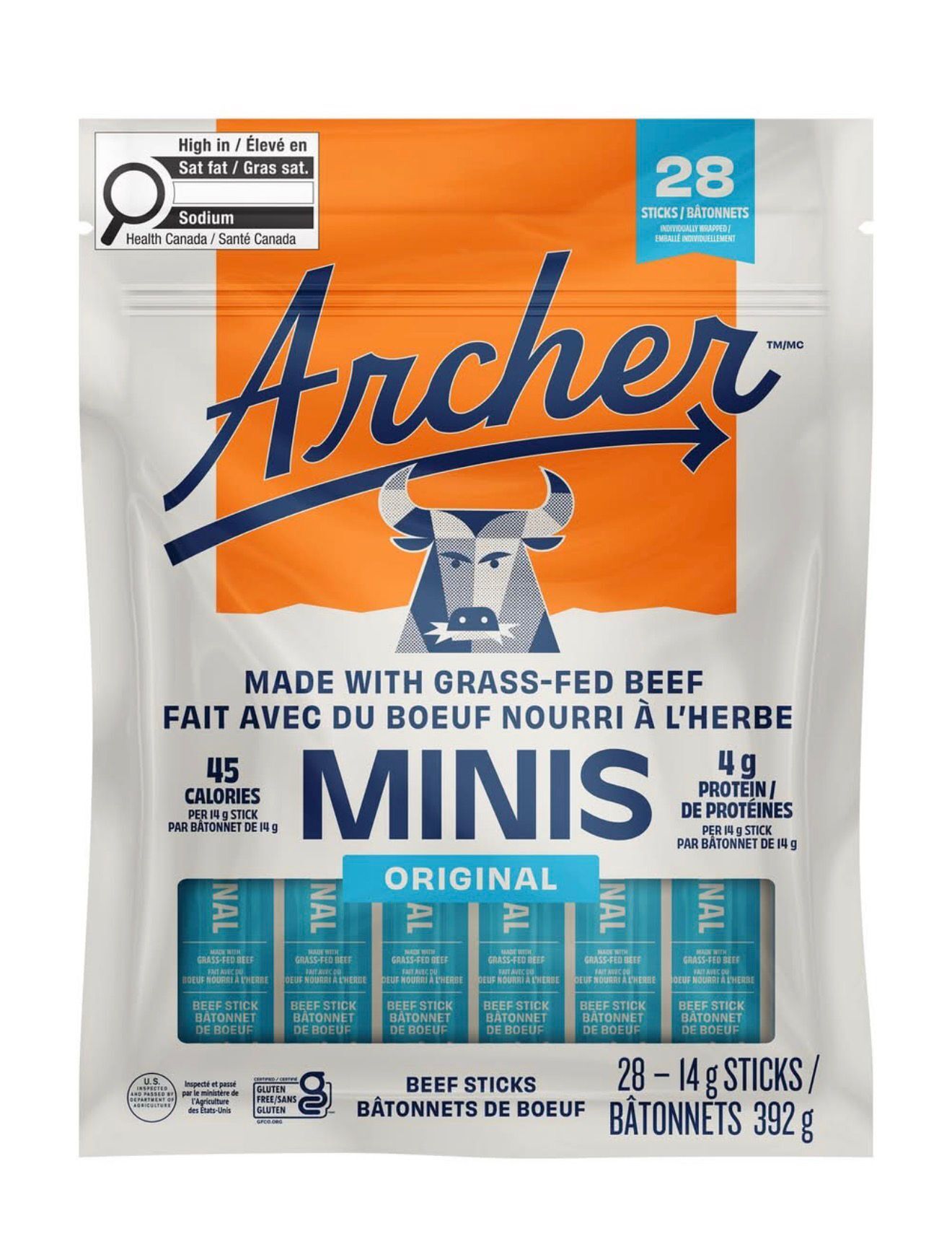 加姐 Archer 草飼牛肉條 392g (28獨立包裝) *滿$899包京東送貨上門* CC183