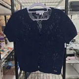 [S] DKNY PEACOAT LACE STITCH BUTTON FRONT CARDIGAN, DJ6R0280-PCT (SD1947)