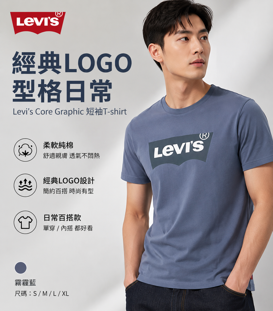 【預購】Levi's H053035 Core Graphic 棉質短袖上衣